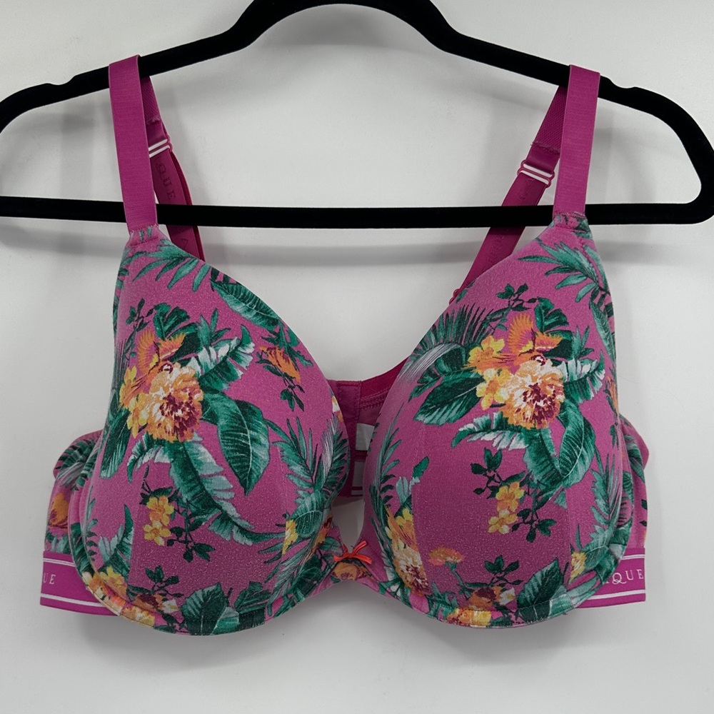 Cacique Tropical Floral Bra in Pink Size 40DDD. F0038